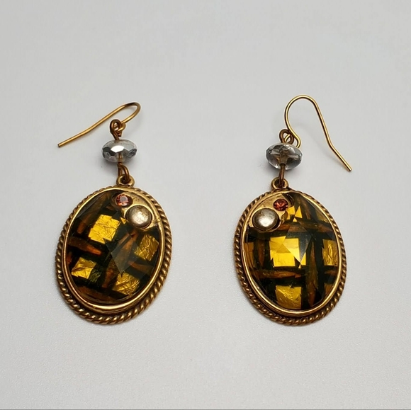 Chico's French Wire Back Pierced Multi Colored Oval Earrings - Picture 3 of 6